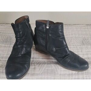 Dansko Leather Ankle Wedge Boots – Black – Women's 37